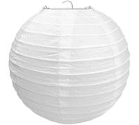 40cm Round White Paper Light Shade Lantern | Classic Bamboo-Style Ribbed Paper Lampshade Bamboo japnanes Style| Hanging Circular Ceiling Light Shade for Bedrooms