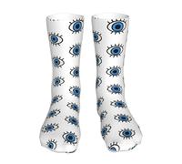 40Cm Running Socks Antibacterial Work Socks Athletic Walking Sock Cute Evil Eye For Hiking Everyday Trainer
