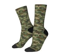 40Cm Running Socks Cushioned Socks Antibacterial Sports Sock Digital Green Camouflage For Trekking Workout Hiking