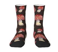 40Cm Socks Antibacterial Mens Sock Wicking Walking Sock Red Amanita Mushroom For Trekking Everyday Sports