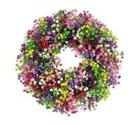 40cm Spring Wreath for Front Door, Artificial Summer Door Wreath Colorful Gypsophila Wreath for Door Wall Window Mount Home Decorations #01 Home Door Wreaths Outdoor