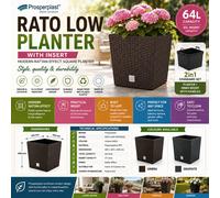 Planter Rato Low Brown 39x39x405cm