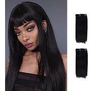 40cm Thick Straight Hairpieces Adding Extra Hair Volume Clip in Hair Extensions for Short Hair Invisible Fluffy Hair Pieces Hair Pad Extensions Hair Topper for Women with Thinning Hair