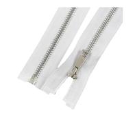 40cm to 80cm Metal Zipper Single Open Silver Teeth for Jackets Clothes Sewing Repair Kit 5 or 10 Pcs 5#,White,5Pcs - 50cm