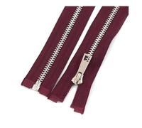 40cm to 80cm Metal Zipper Single Open Silver Teeth for Jackets Clothes Sewing Repair Kit 5 or 10 Pcs 5#,Wine Red,10Pcs - 70cm