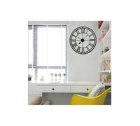 40cm Victorian Round Metal Skeleton Silent Wall Clock with Roman Numerals & Diamond Markers The hot sale Black One Size