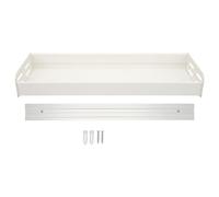 40cm Wall Mount Seasoning Organizer, Rack Organizer, Rustproof Space Aluminum Shower Storage Rack with Detachable Shelves for Kitchen Bathroom Bedroom (White)