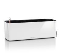 40Cm Window Box, White Plastic Lechuza Cube Triple Self-Watering Rectangular Planter, Indoor Plant Pot H14 L40 W14 Cm