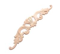 (40cm) Wood Carved Applique Frame Onlay Furniture Decoration Unpainted Flower Design