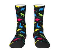 40Cm Work Socks Antibacterial Running Socks Unisex Walking Sock Colorful Dinosaur For Trekking Father'S Day Indoor