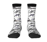 40Cm Work Socks Unisex Men’S Socks Antibacterial Crew Sock Colored Sharks For Everyday Hiking Women
