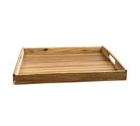 40cm x 30cm Acacia Wood Rectangular Tray with Handles