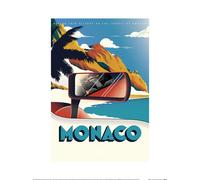 (40cm x 30cm, Blue/Red/White) Zoom Monaco Formula 1 Poster