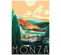 (40cm x 30cm, Green/White/Beige) Zoom Monza Formula 1 Poster