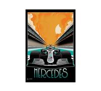 (40cm x 30cm, Yellow/Orange/Turquoise) Zoom Mercedes Formula 1 Print