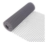 40cm x 5m Chicken Mesh Fence Roll Grey Garden Net Fence Plastic Fence Mesh Netting Poultry Breeding Netting Garden Balcony Protection Net for Home Décor and Gardening Yard, 1.2cm Diameter