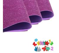 40cm x 60cm Large Purple Glitter Foam Sheets, 3 Rolls Bulk Pack | Sparkle Paper for Bulletin Board Decor, Christmas Crafts, DIY Classroom & Wedding Decorations