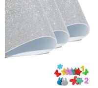 40cm x 60cm Large Silver Glitter Foam Sheets, 3 Rolls Bulk Pack | Sparkle Paper for Bulletin Board Decor, Christmas Crafts, DIY Classroom & Wedding Decorations