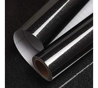 40cmx10m Gloss Black Vinyl Wrap for Kitchen Worktops Removable Wallpaper for Kitchen Sticky Back Plastic Black Contact Paper for Kitchen Cupboard Doors Vinyl Cabinet Bathroom Furniture Stickers