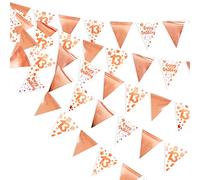 40Ft Rose Gold 13th Birthday Decorations Happy 13th Birthday Bunting Banner Triangle Flag Pennant Garland for Teen Girls 13 Year Old Happy Birthday Decor Thirteen Official Teenager Party Supplies