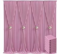 40ft x 10ft Dusty Pink Backdrop Curtain for Parties Rose Wrinkle Free Backdrop Drapes Panels for Baby Shower Birthday Party Wedding Photo Photography Polyester Fabric Background Decoration