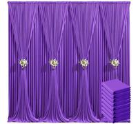 40ft x 10ft Purple Backdrop Curtain for Parties Purple Wrinkle Free Backdrop Drapes Panels for Wedding Mermaid Birthday Party Baby Shower Photo Photography Polyester Fabric Background Decoration