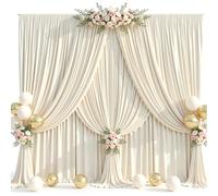 40ft x 15ft Champagne Wrinkle Free Backdrop Curtains for Wedding Party Backdrops Curtain Drapes Fabric Decorations Photo Back Drop Cloth for Baby Shower Photography Stage Reception