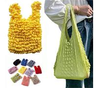40g Foldable Magic Stretch Bag Portable Shopping Bag Expansion Flexible Handheld Mini Bag, Stretch Fold Bag - Reusable Grocery Bags, yellow