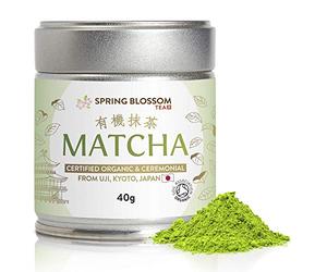40g Organic Matcha Green Tea Powder Japanese Ceremonial Grade from Uji, Kyoto, First Harvest Stone-Ground, UK Soil Association Certified, Natural Energy & Focus, Vegan, Detox Superdrink, Large 40g Tin