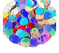 40g Shiny Flat Round Paillettes Mix Color 10mm PVC Loose Sequins with Hole for DIY Crafting,Sewing