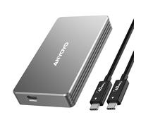40Gbps M.2 NVMe Enclosure, Tool-Free Aluminum External M.2 SSD Enclosure Compatible for Thunderbolt 3/4/5, USB4, UASP & TRIM, NVMe SSD Enclosure Support Size 2280 M&B+M-Key PCIe SSDs, Up to 2800MB/s