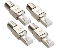 40GIG IDC RJ45 Connector for Cat6a Solid Cable Tool-less Plastic Clip [4 Pack]