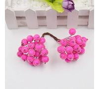 40heads Artificial Fruit Glass Berries Stamen Fake Flower For Home Wedding Decoration DIY Wreath Scrapbooking Craft Gift,Fuchsia