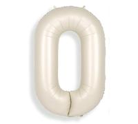 40in Birthday Big Number Balloon - CARGEN Giant Foil Balloons for Women Men Birthday Party Wedding Anniversary Supplies Decorations, Creamy White Zero, No.0