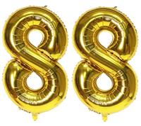 40in Gold Number 88 Balloon for Birthday Party with Straw(88th)