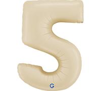 40In Satin Cream Number 5 Foil Balloon