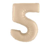 40In Satin Cream Number 5 Foil Balloon