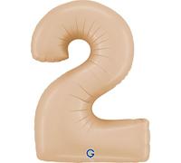 40In Satin Nude Number 2 Foil Balloon