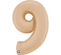 40In Satin Nude Number 9 Foil Balloon