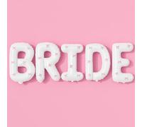 40Inch White BRIDE Balloon + Pink Bows for Bachelorette Party Decorations, Large BRIDE Mylar Foil Letter Balloons, Bride To Be Banner for Bridal Shower Photo Booth Engagement Hen Wedding Party Decor