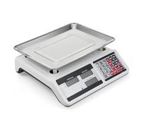 40kg Digital Price Computing Scale with Stainless Steel Platform, Dual LCD Display and Big Buttons