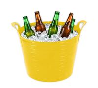 40L/42L Large Ice Bucket Drinks Tub with Handles, Flexible Plastic (Yellow) | Party Beverage Bucket for Beer, Wine, Champagne, Prosecco, Soft Drinks & Bottles, Drinks Cooler for BBQs & Garden Parties