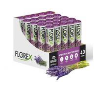 40L Bin Bags Lavender Scented - 25 Rolls (375 Bags), Strong Bin Liners with Drawstring, Pedal Bin Bags for Kitchen, Bathroom, Office, Swing Bin Liners, Leak-Proof Trash Bags