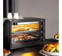40L Commercial Pizza Oven, 1500W Professional Electric Countertop Pizza Oven, 90-230 °C Adjustable Temperature, 60 Min Timer, One-Button Operation, Multipurpose Toaster Bake Broiler for Home Use