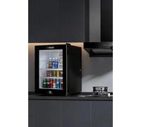 40L Compact Countertop Beer Fridge with Glass Door & Lock - Mini Drinks Fridge, Quiet 38dB Beverage Cooler for Home Bar, Office, Kitchen - 53x40x42.2cm
