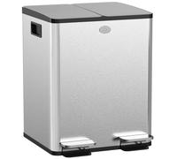 40L Double Kitchen Pedal Bin Stainless Steel Soft Close Recycling Waste Bin