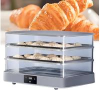 40L Electric Bread Proofing Box 2-Layer Food Fermentation Machine with Adjustable 20~50 °C 24 Hours Timing Visual Touch Dough Proofing Machine for Toast