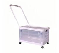 40L Foldable Storage Box with 360° Wheels & Fixed Handle - Clear Rolling Trunk for Home Organisation, Heavy Duty 50kg Capacity | Space Saving Design | UK Standard Size (L53x W35 x H29cm)