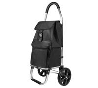 40L Lightweight 2 Wheels Shopping Trolley, Hard Wearing & Foldaway Trendy Folding, Collapsible Push/Pull Carts for Easy Storage, for Seniors or Heavy Loads (Black)
