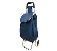 40L Lightweight Shopping Trolley, Hard Wearing & Foldaway Trendy Folding/Collapsible Push/Pull Carts for Easy Storage with 2 Wheels (Navy)